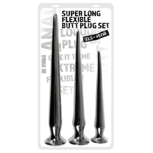Nina - Set of 3 long flexible anal toys Super Long Butt Plug Set [7]