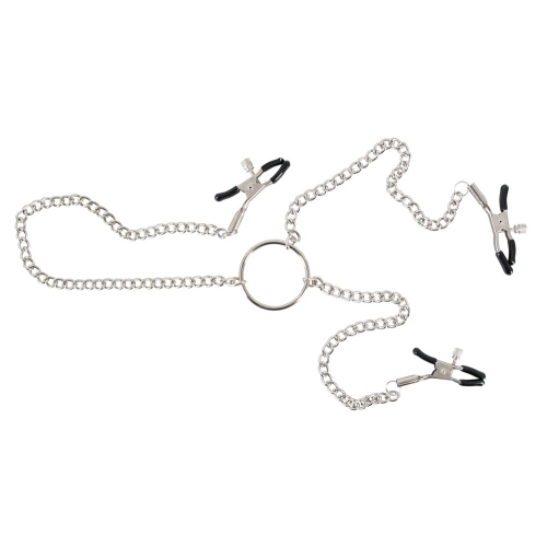 Metal clitoris and nipples clamps with chain BDSM [2]