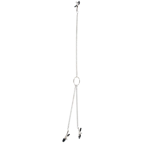 Metal clitoris and nipples clamps with chain BDSM [3]