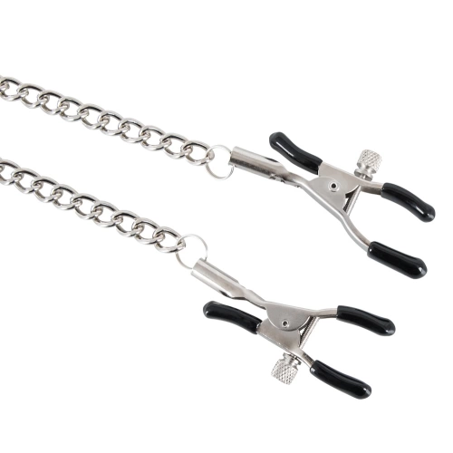 Metal clitoris and nipples clamps with chain BDSM [4]