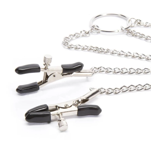 Metal clitoris and nipples clamps with chain BDSM [6]