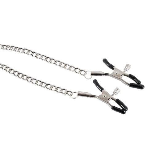 Metal clitoris and nipples clamps with chain BDSM [7]