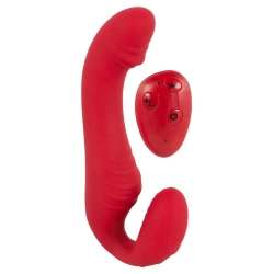 **Nina - Triple Teaser Rechargeable Strapless Vibrator with Remote Control Red