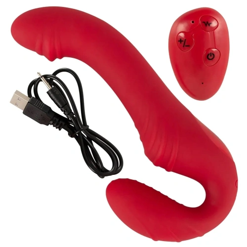 **Nina - Triple Teaser Rechargeable Strapless Vibrator with Remote Control Red [7]