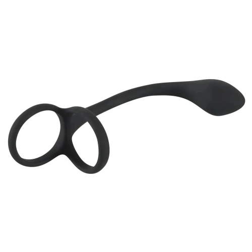Double penis ring with anal stimulator Black Velvets [1]