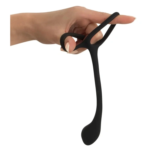 Double penis ring with anal stimulator Black Velvets [4]