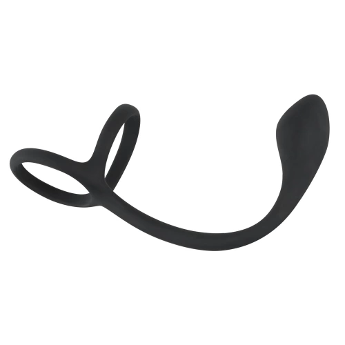 Double penis ring with anal stimulator Black Velvets