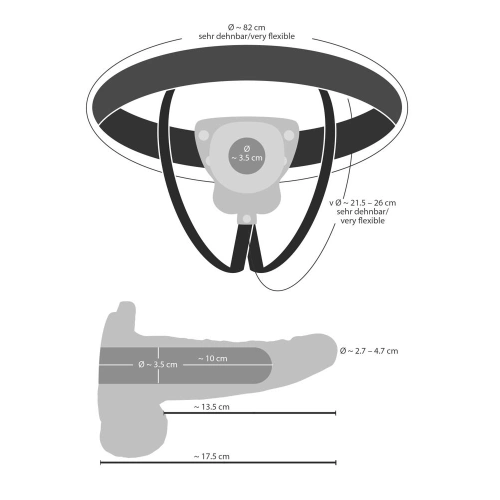 Rechargeable Vibrating Penis Belt with Strap-on Sleeve [6]
