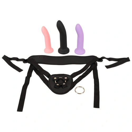 Nina - Adjustable Penis Belt with 3 Silicone Dildes Your Strap -on Set